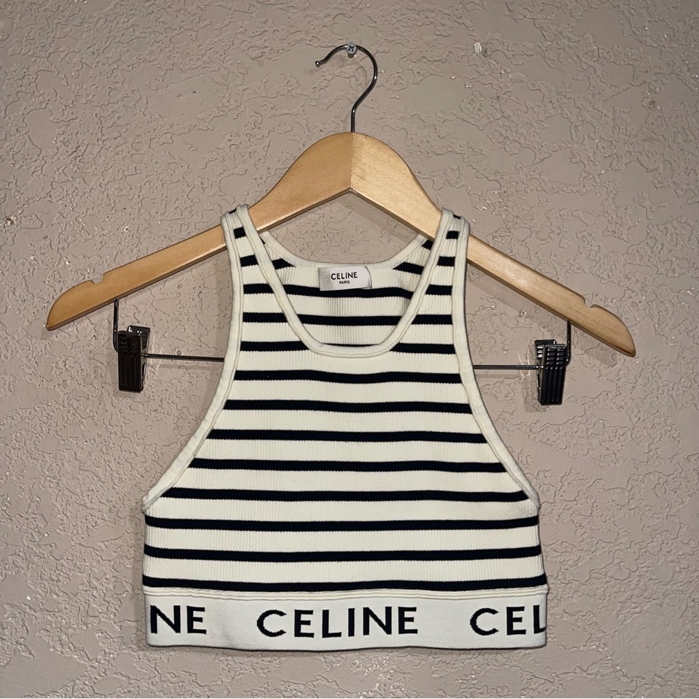 Celine | Mesh Striped Sports Bra Size: Small - Picture 3 of 8
